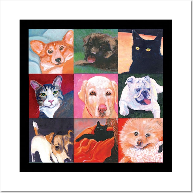 Collage of nine pets Wall Art by HelenDBVickers